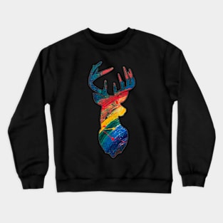 Abstract painting of a stag bust - deer Crewneck Sweatshirt